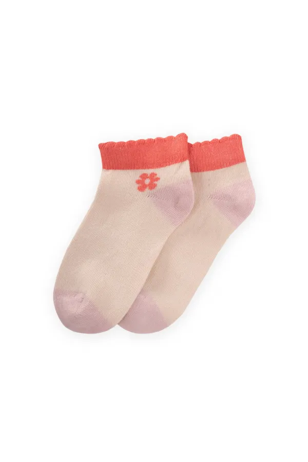 Heel Toe Colorful Children's Bootie Socks 5-12 Years Old Powder - Pink