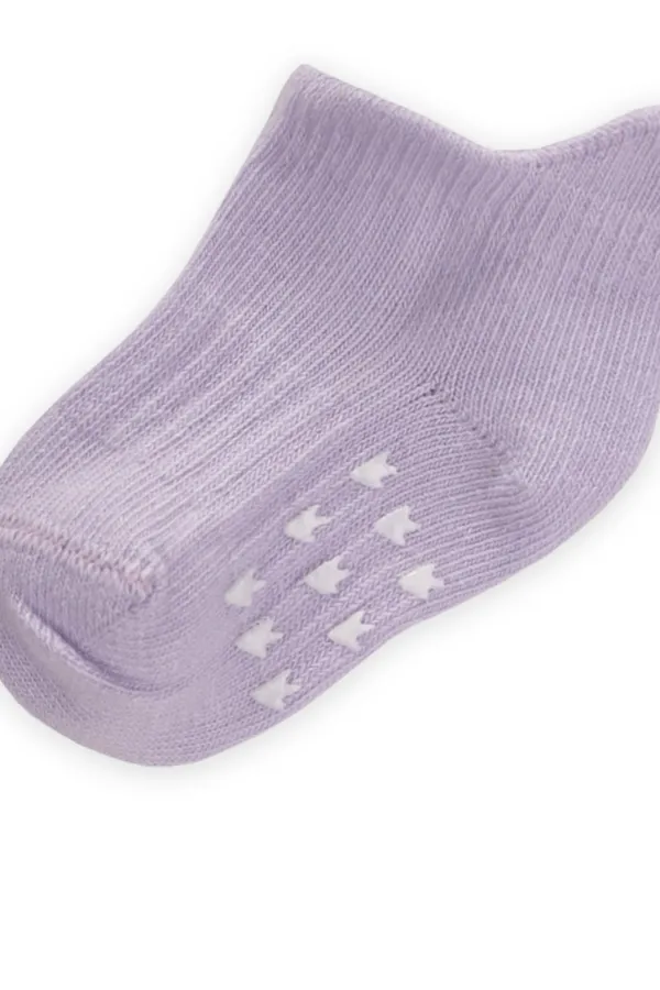 ABS Baskılı Bebe Patik Çorabı 0-4 Yaş Lila