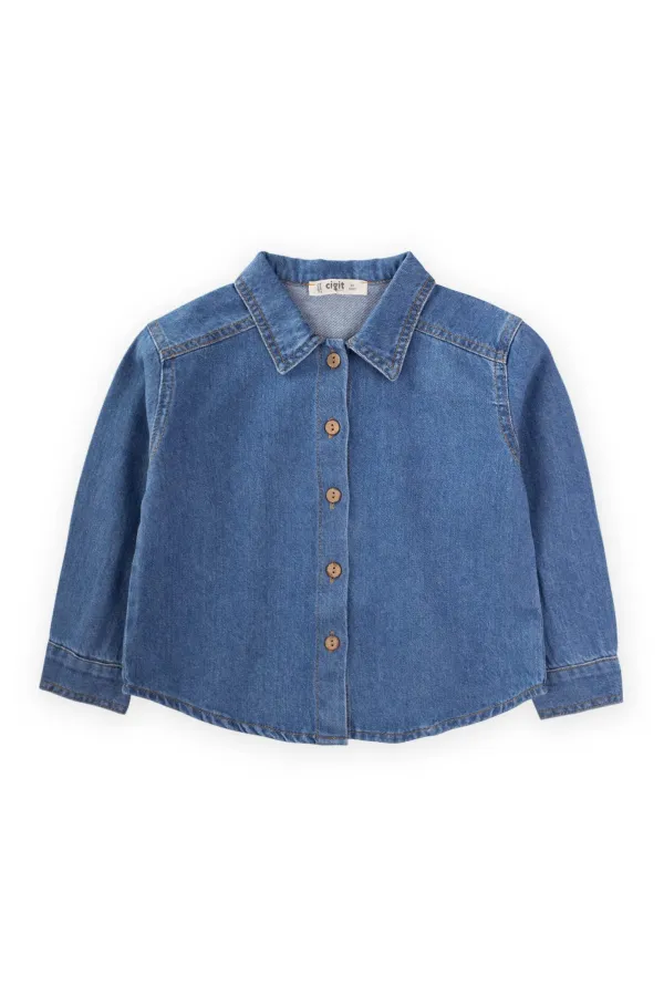 Kot Gömlek 2-7 Yaş Mavi