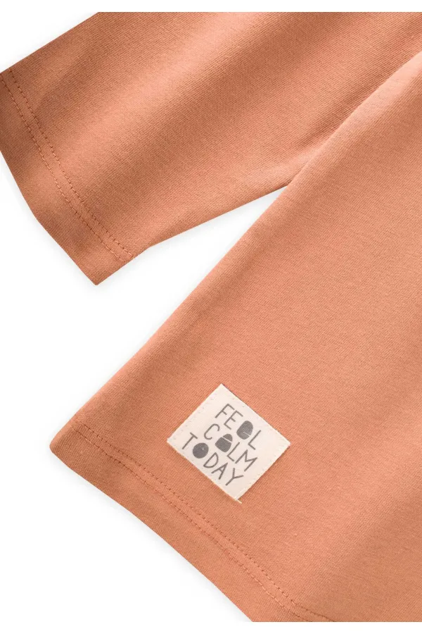 Detailed Label Seasonal T-Shirt 2-10 Years Camel