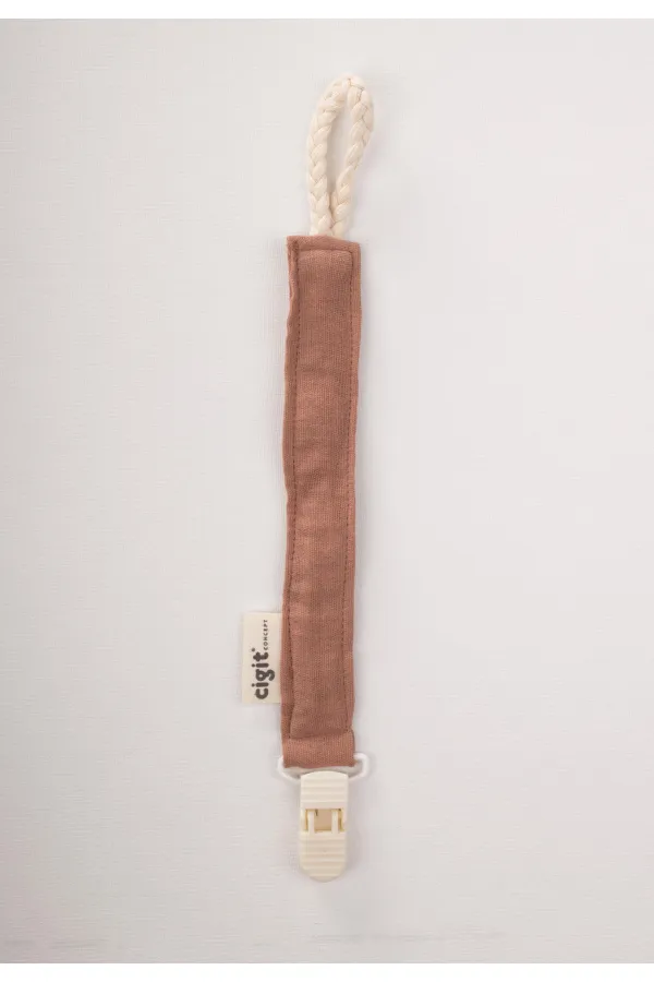 Baby Cotton Pacifier Holder 23 cm Light Brown