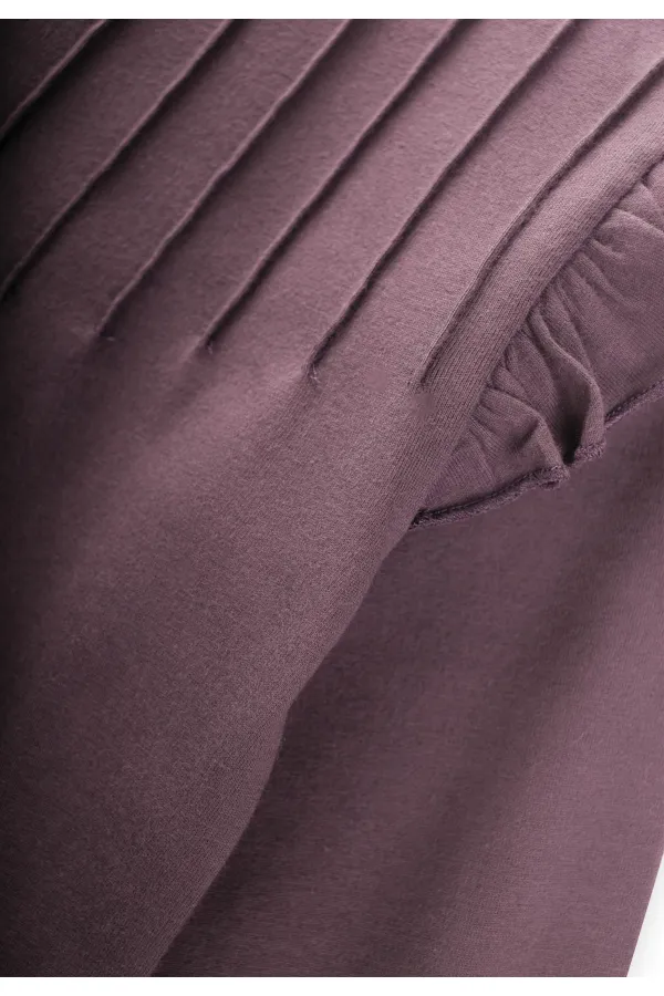 T-shirt côtelé à détails, couleur cuivre, 3-10 ans