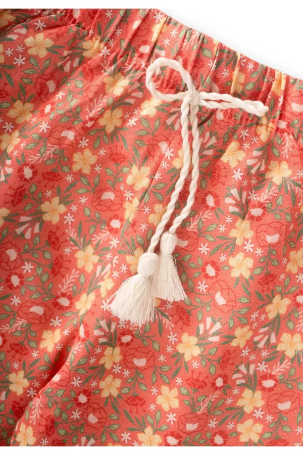 Desenli Viskon Şalvar 2-10 Yaş Yavruağzı