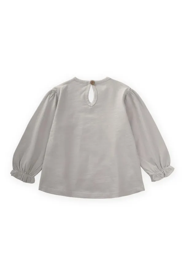 Flower Embroidered Long Sleeve T-Shirt for 1-7 Years Old