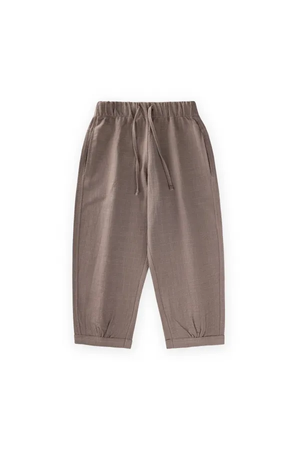 Keten Boyfriend Pantolon 2-10 Yaş Vizon