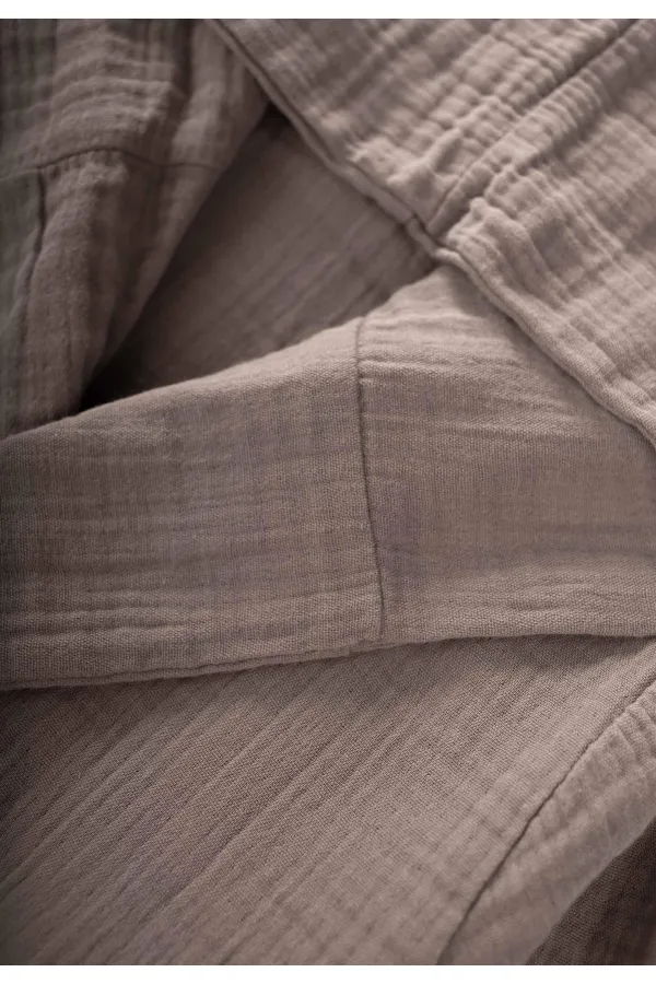 Double Layer Muslin Child Bathrobe 1-9 Years Dark Mink