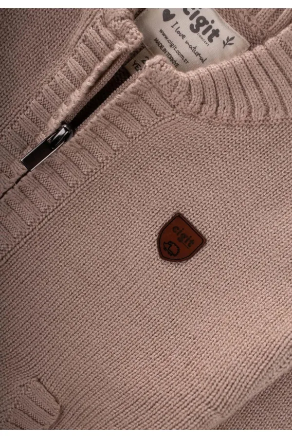 Gilet en maille avec poches, 2-11 ans, beige