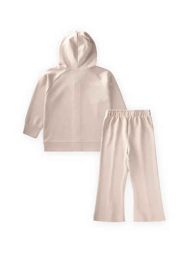 Modal Set with Zipper and Stone Embellishments, Ages 3-8, Beige