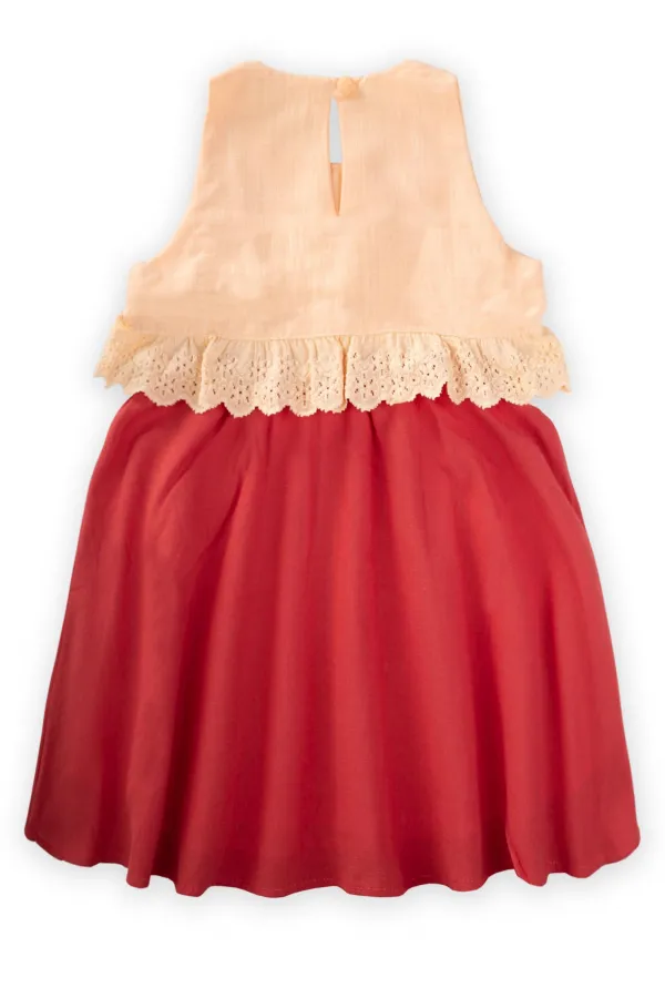 Two-Tone Lace Waist Dress for 2-7 Year Olds
