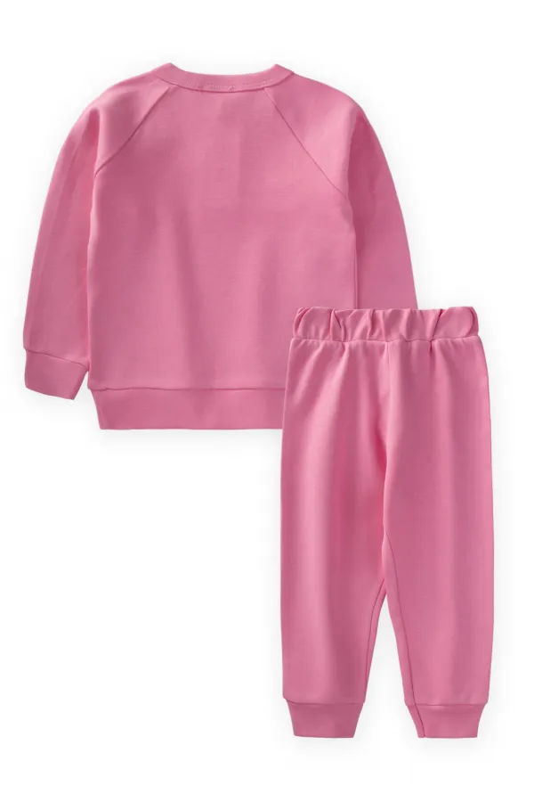 Raglan Sleeve Placket Boys Basic Suit 1-6 Years Pink