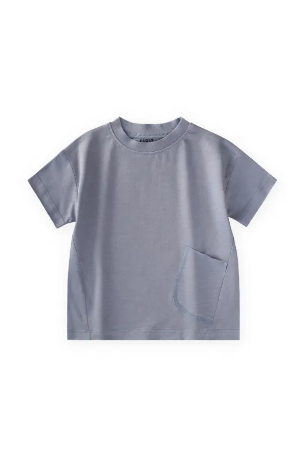 T-Shirt 1-8 Yaş Pastel Mavi