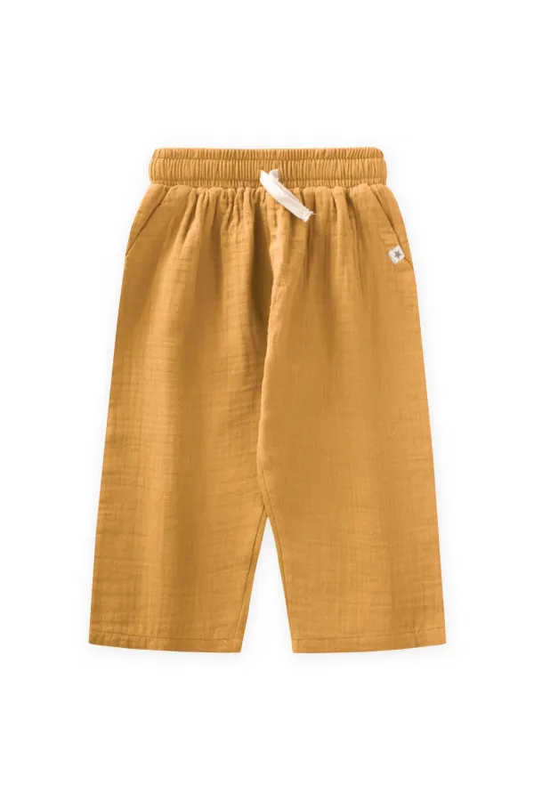 Müslin Pantolon 1-10 Yaş Hardal Sarı