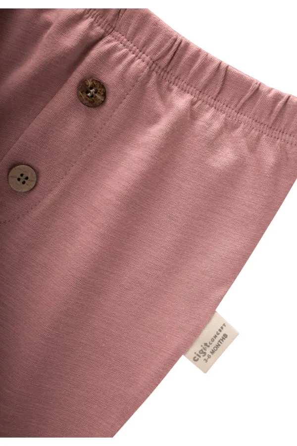 Ensemble de survêtement bébé 0-3 ans, motif aubergine, rose foncé