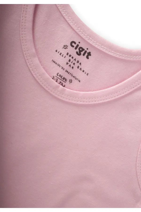 Ensemble trois pièces débardeur à larges bretelles, 2-9 ans, rose bonbon