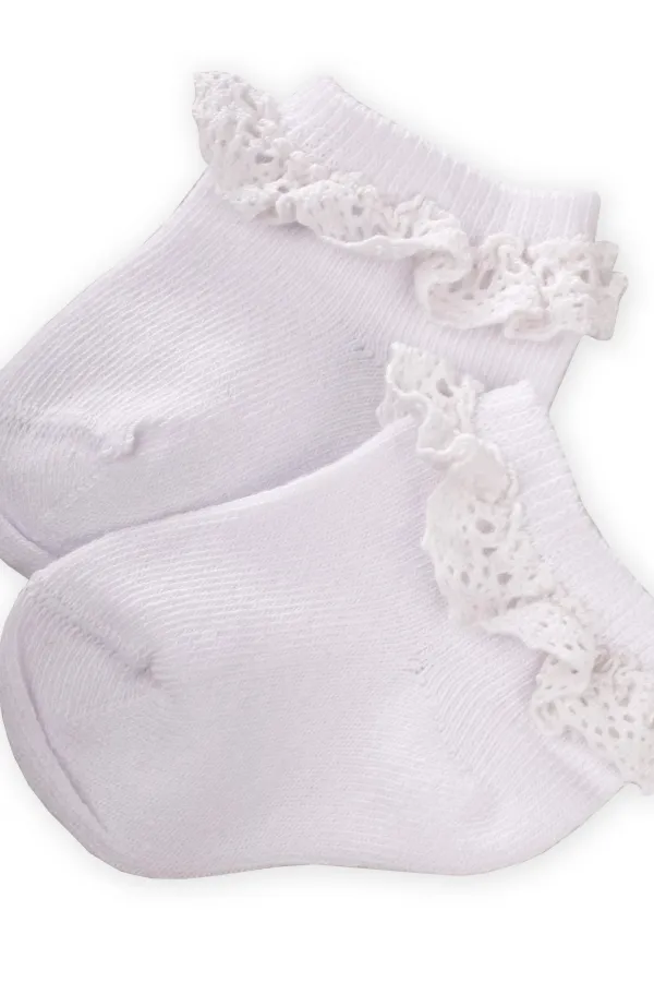 Dantalli Bebe patik Çorabı 0-4 Yaş Beyaz