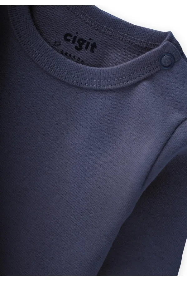 Grenouillère pour bébé de 0 à 2 ans, bleu marine.