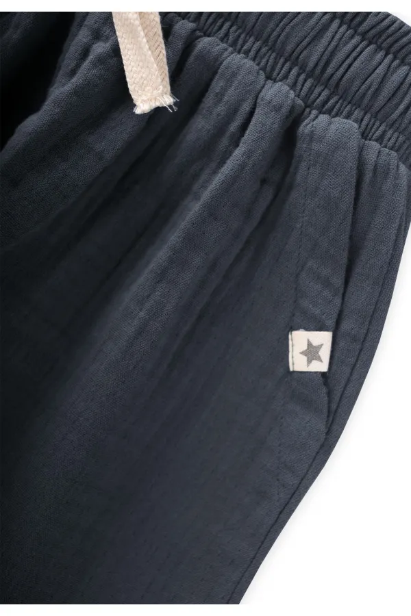 Pantalon en mousseline anthracite 1-10 ans