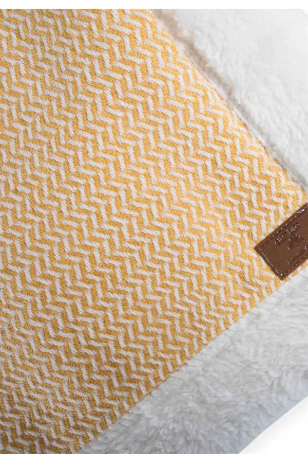 Plush Straw Pattern Baby Blanket 85X100 cm Mustard Yellow