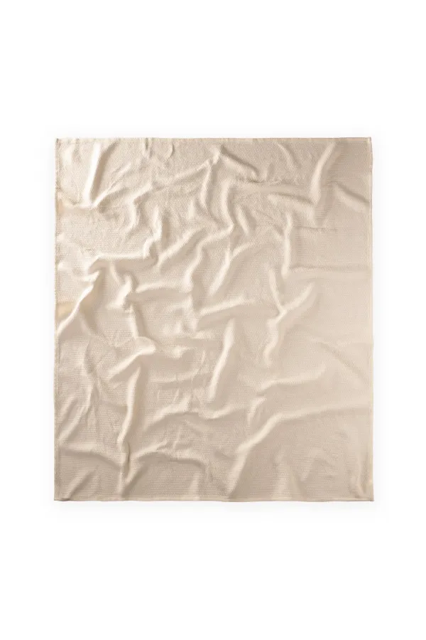 Woven Pattern Baby Cotton Blanket (Washed) 93X100 cm +/- 3 cm Natural