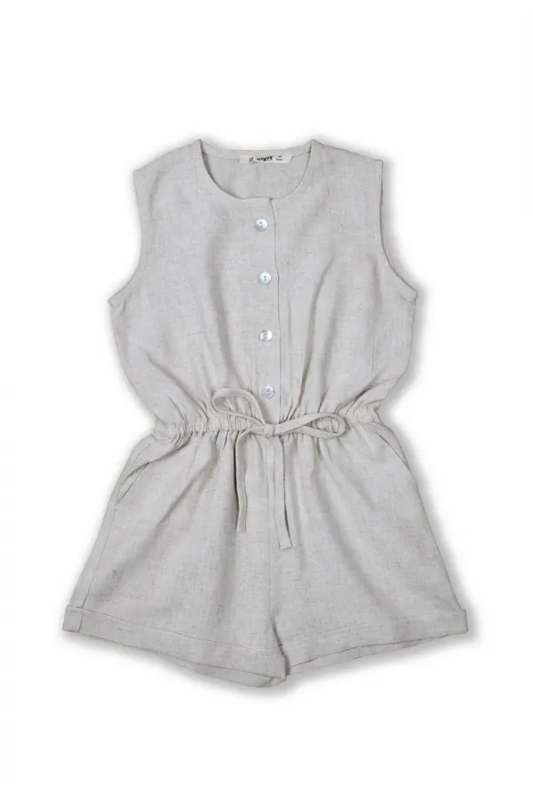 Sarh Linen Sleeveless Jumpsuit 2-6 Natural