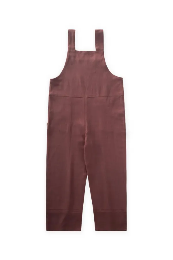 Bol Paça Keten Salopet 2-7 Yaş Mürdüm