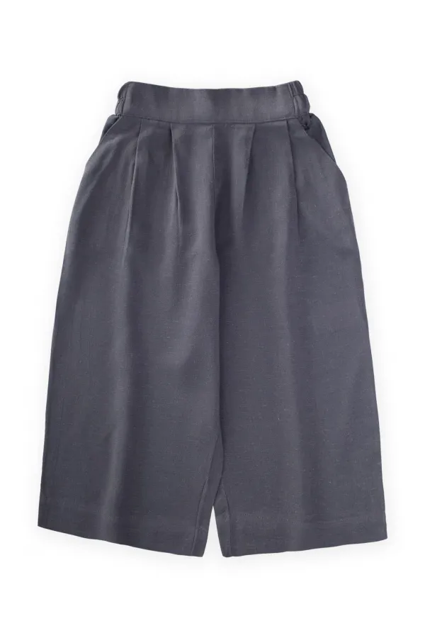 Pantalon ample plissé anthracite 2-7 ans