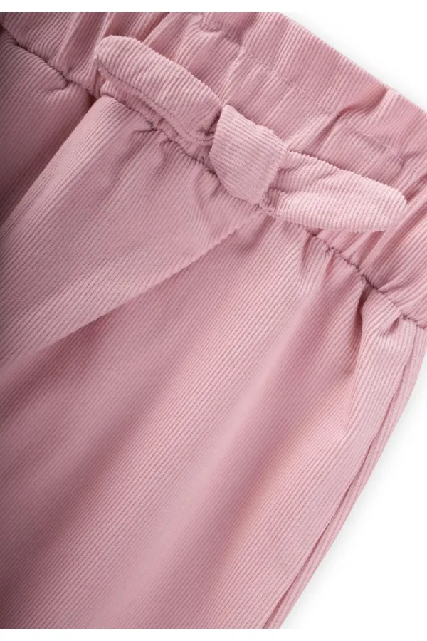 Pantalon harem bébé en velours lilas 0-3 ans