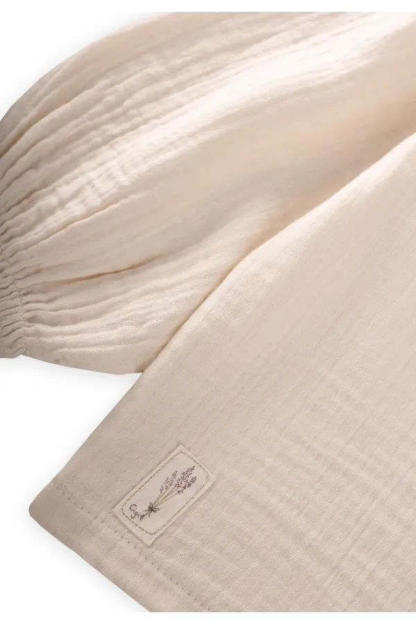 Chemise en mousseline biologique pour enfants de 2 à 10 ans (naturelle)