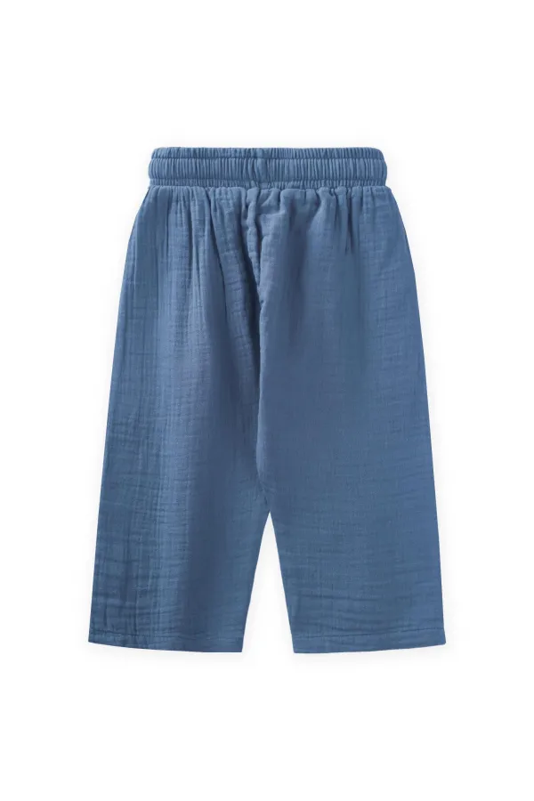 Müslin Pantolon 1-10 Yaş İndigo Mavi