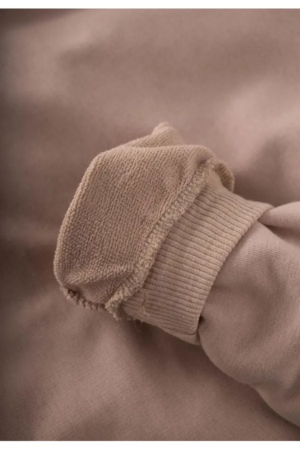 Basic Karyoka Detaylı Sweatshirt Takım 3-8 Yaş Bej