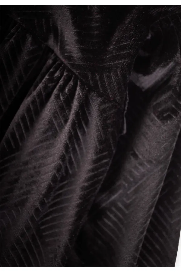 Shiny Velvet Dress for 2-8 Years Old with Black Pattern