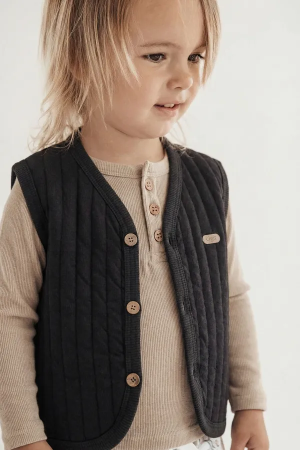 Quilted Vest 0-4 Years Anthracite