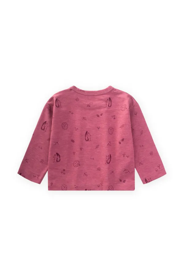 T-shirt à manches longues à motifs prune pour enfant de 0 à 3 ans