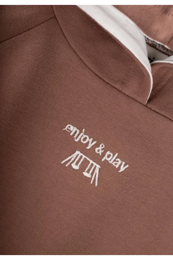 Kapşonlu Sweatshirt Takım 1-5 Yaş A.Kahve