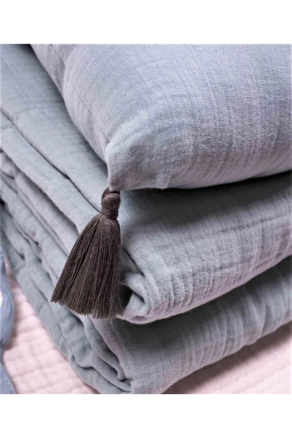 Müslin Bebek Yatak Koruma Yastık Seti (Yıkanmıştır) 32X180 cm +/- 2 cm Mint Yeşil