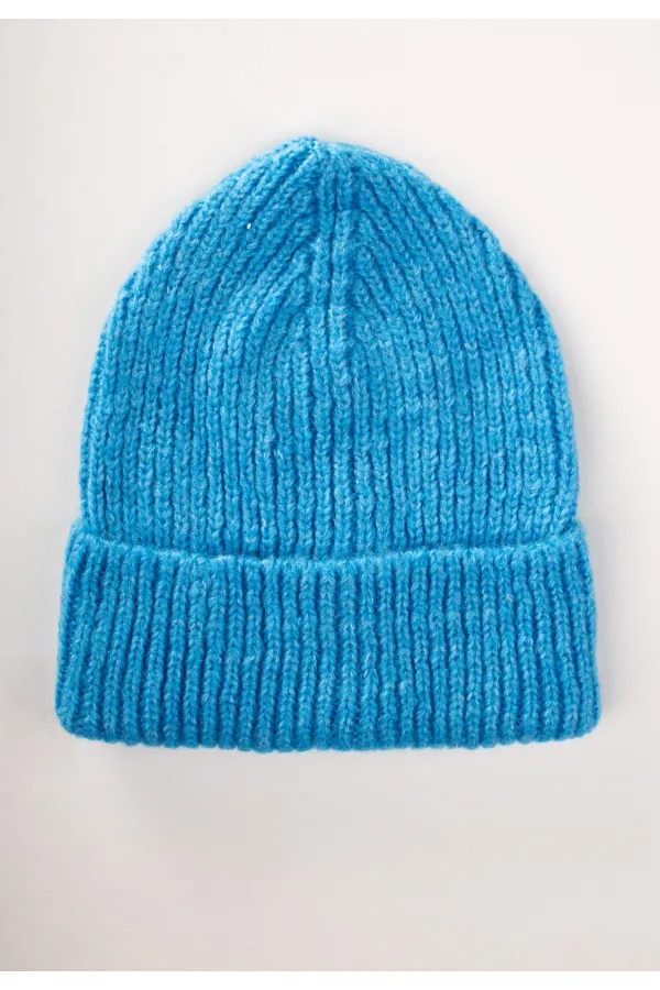 Bonnet tricoté bleu 3-8 ans