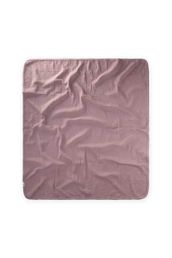 Lace Embroidered Single Layer Muslin Blanket 100x100 cm +/- 3 cm Copper