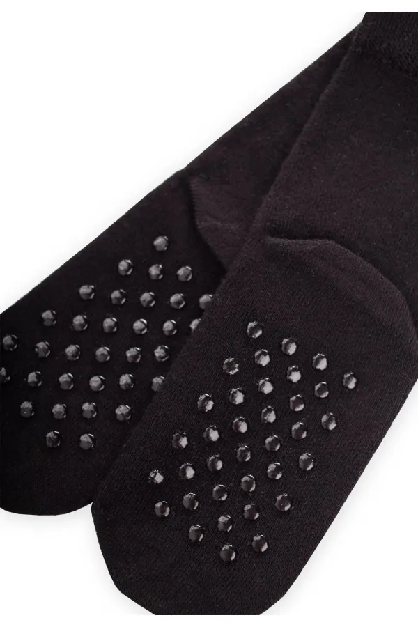 Tabanı ABS li Bambu Çocuk Çorabı Siyah