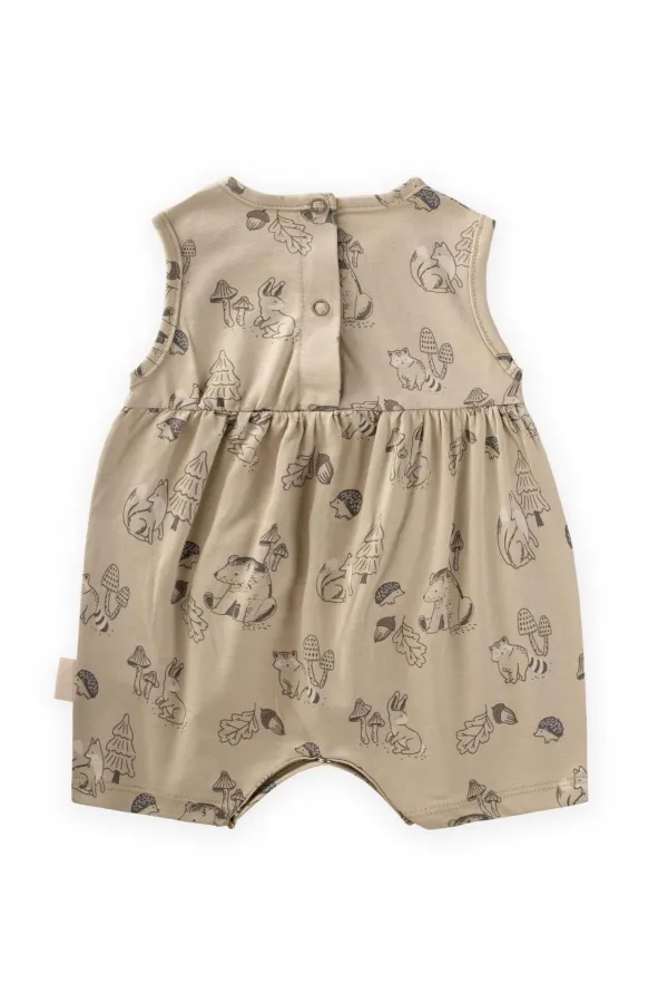 Desenli Kısa Tulum 0-3 Yaş Mint Yeşili