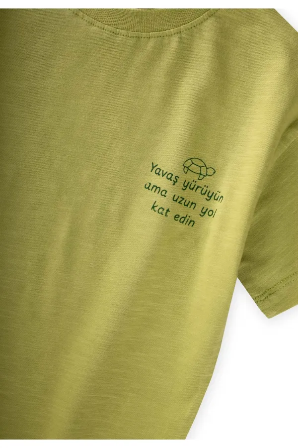 Slogan Printed T-Shirt, Ages 2-10, Lime Slogan Printed T-Shirt, Ages 2-10, Lime