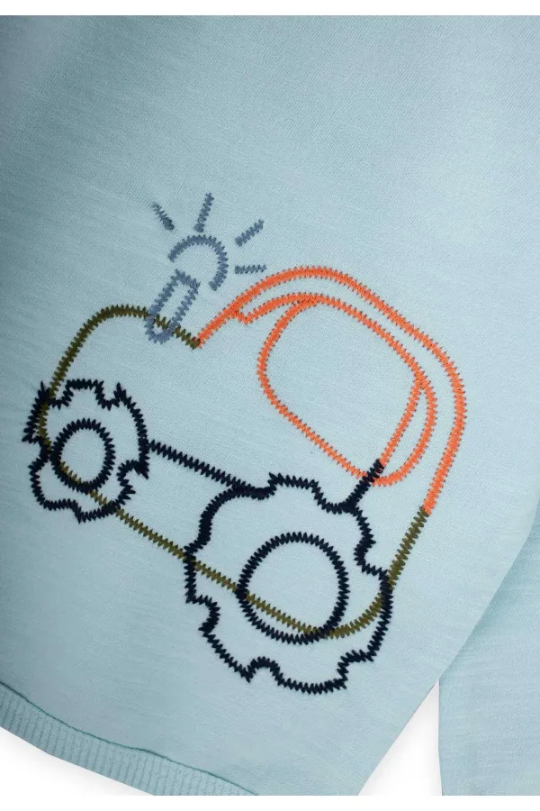 Tractor Embroidered Sweatshirt 0-4 Years Blue