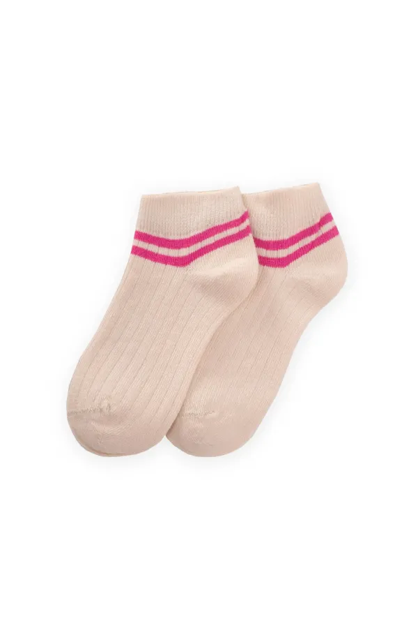 Bottines pour enfants à rayures aux chevilles, 5-12 ans, fuchsia