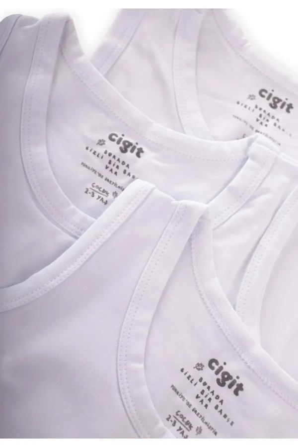 Ensemble trois pièces débardeur pour garçon, 2-9 ans, blanc