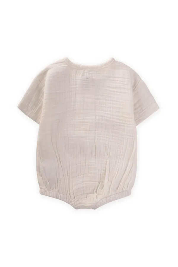 Organic Muslin Bodysuit 0-3 Years Old Ecru
