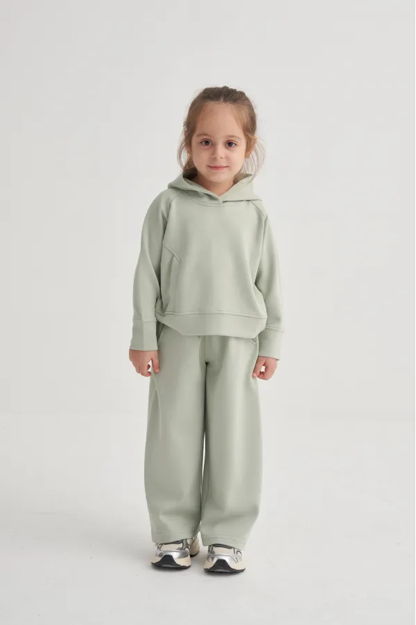 Modal Bol Paça Takım 2-7 Yaş Mint Yeşili