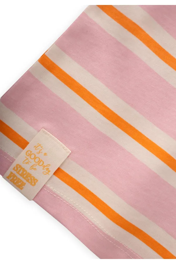 Striped Girl T-Shirt 2-10 Years Old Pink Orange Striped