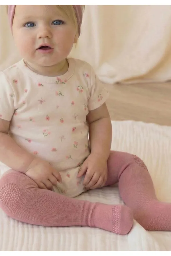 Emekleme Ve Kaymaz Külotlu Çorap 6-24 Ay Gül Kurusu