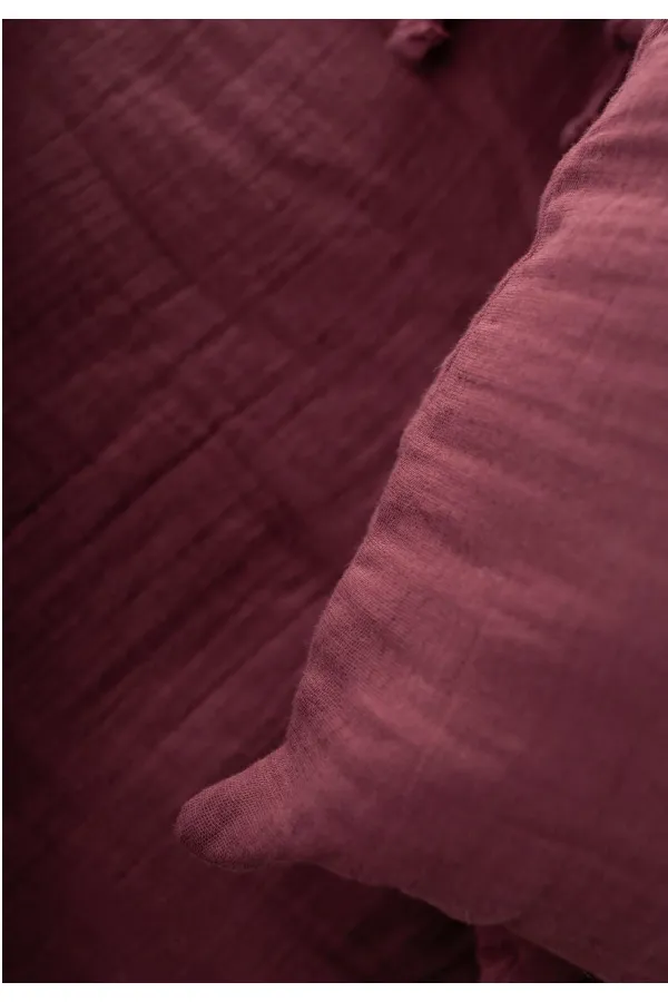 Muslin Baby Bed Protector Pillow Set (Washed) 32x180 cm +/- 2 cm Plum