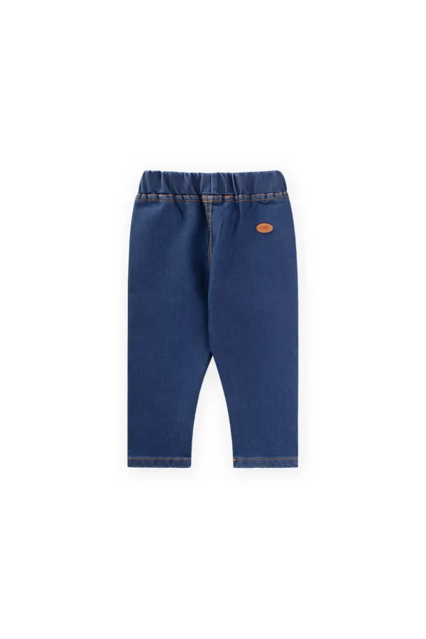 Sahte Cepli Tayt Pantolon 1-7 Yaş Mavi