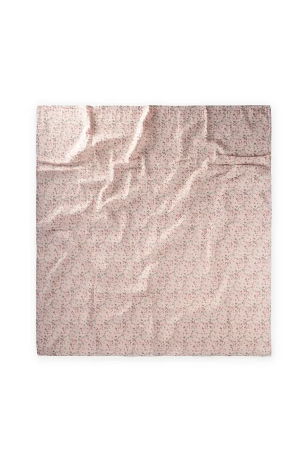 Couverture en mousseline imprimée 90x100 cm, rose poudré à motifs floraux